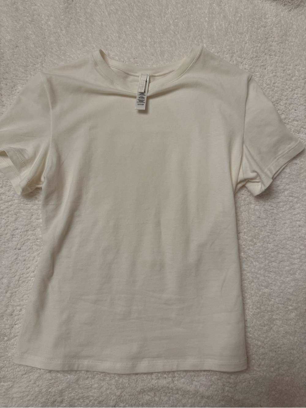SKIMS Cream Short Sleeve Crew Tee